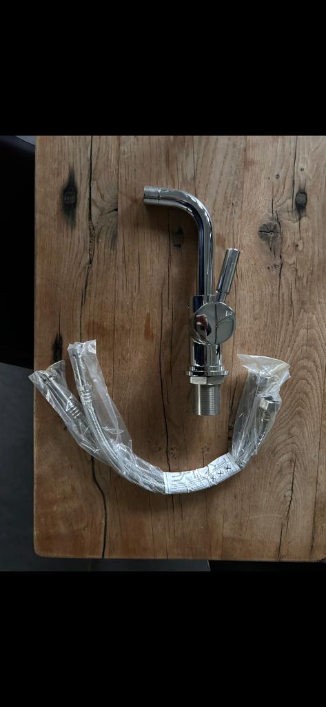 Hudson Reed TEC Side Action Sink Mixer Chroom Kraan, Ophalen, Nieuw, Chroom, Kraan