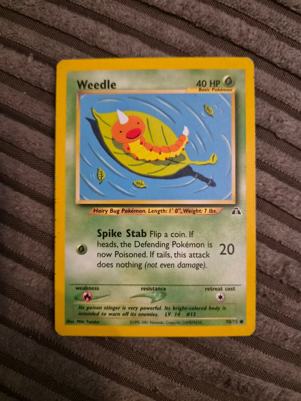 Weedle Pokémon Kaart uit 2001, Ophalen of Verzenden, Gebruikt, Losse kaart