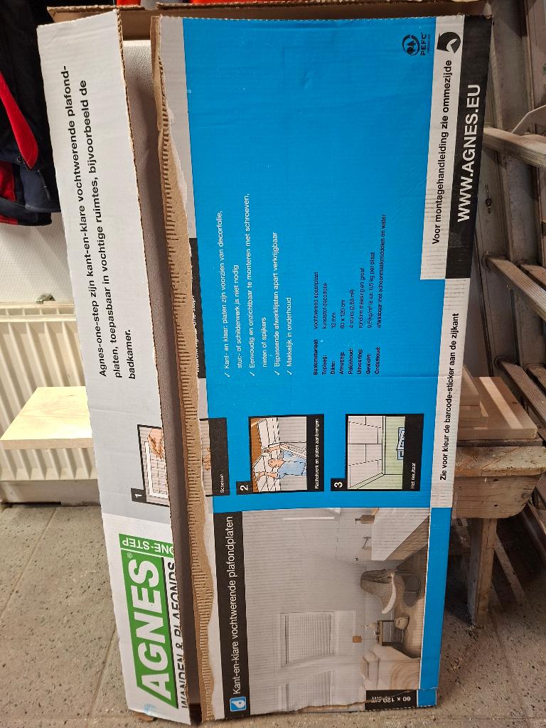3x Agnes wand-en plafondplaat vochtwerend 60x120cm 12mm, Ophalen, Nieuw, Overige materialen, Minder dan 20 mm