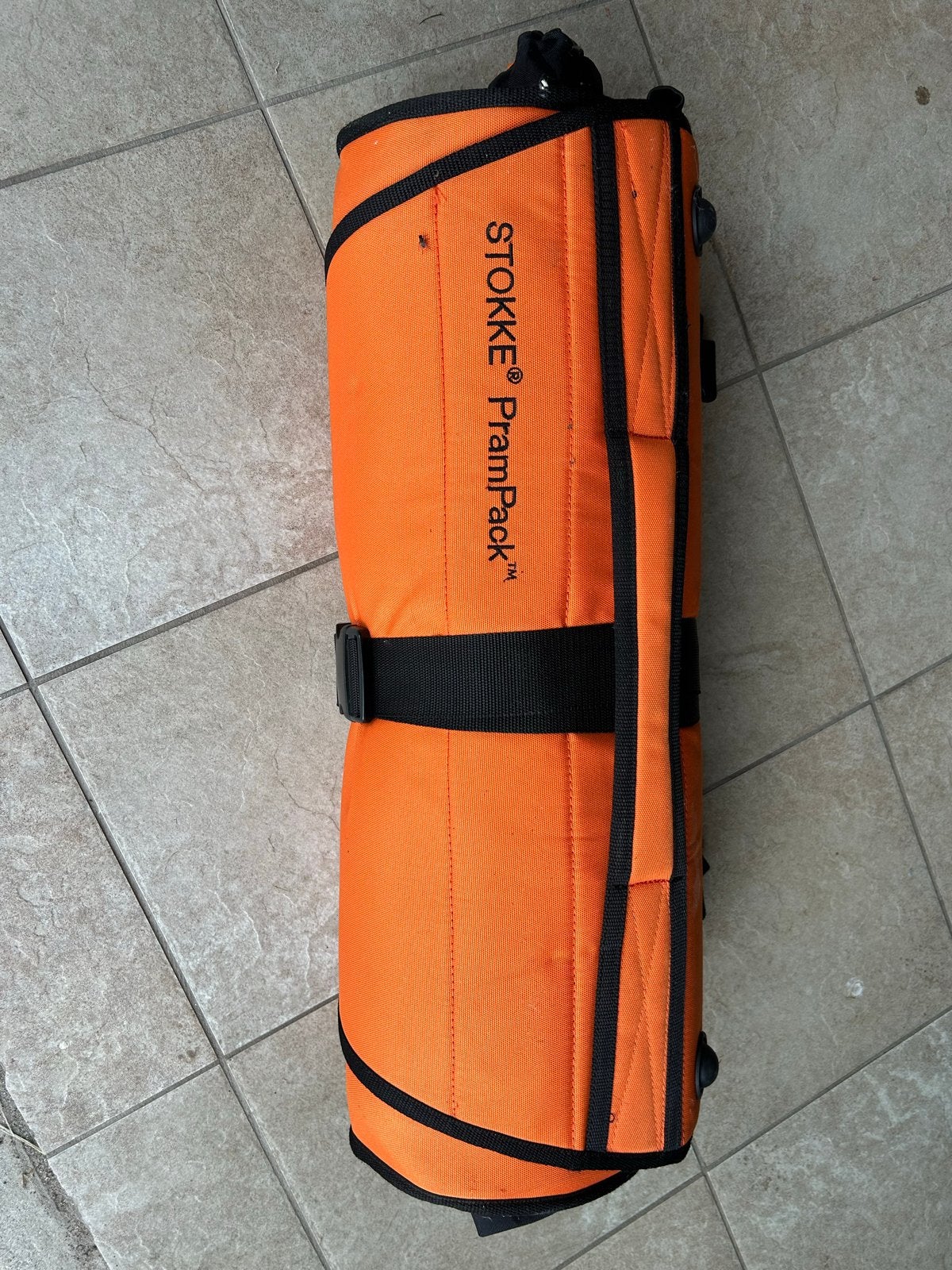 Stokke PramPack - Oranje reistas voor kinderwagen, Ophalen, Zo goed als nieuw, Kinderwagen, Overige merken