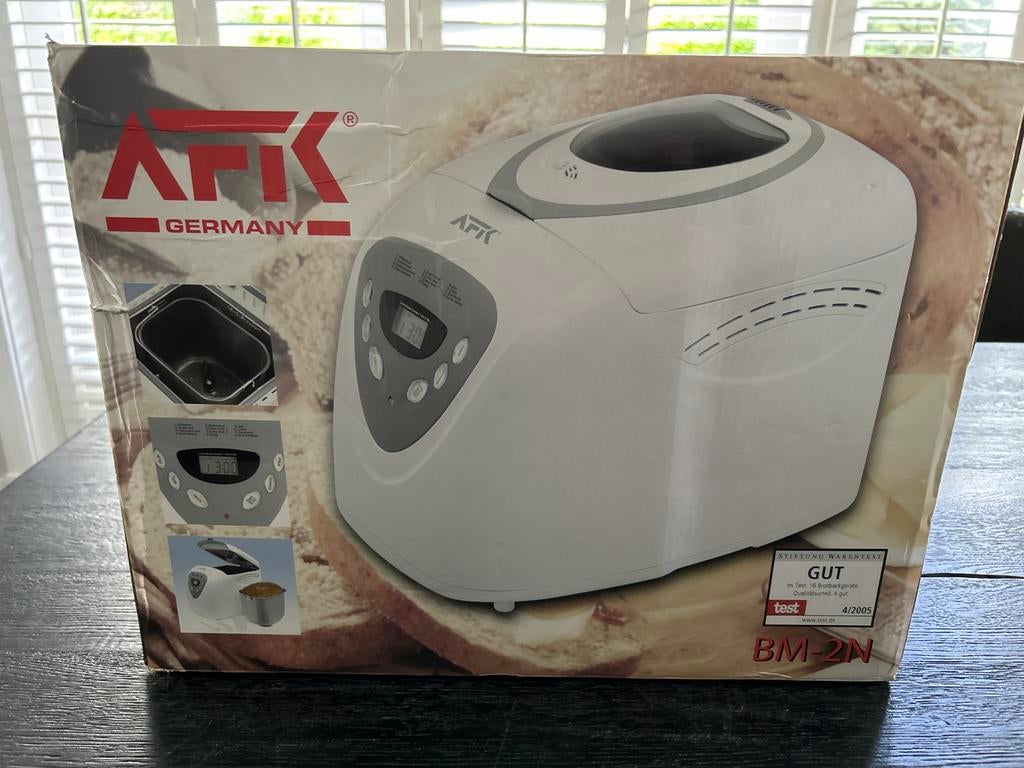 AFK Broodbakmachine BM-2N - Nieuw in doos, Witgoed en Apparatuur, Broodbakmachines, Met timer, 800 tot 1200 gram deeg, Nieuw, Ophalen of Verzenden