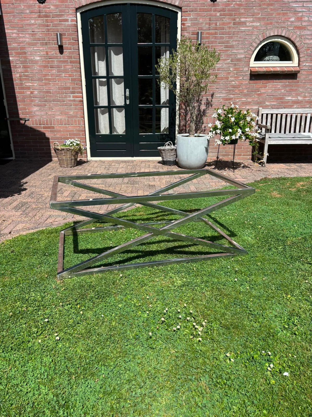 Eichholtz salon tafel incl glasplaat 120x 70, Huis en Inrichting, Ophalen, 100 tot 150 cm, Glas, 50 tot 100 cm