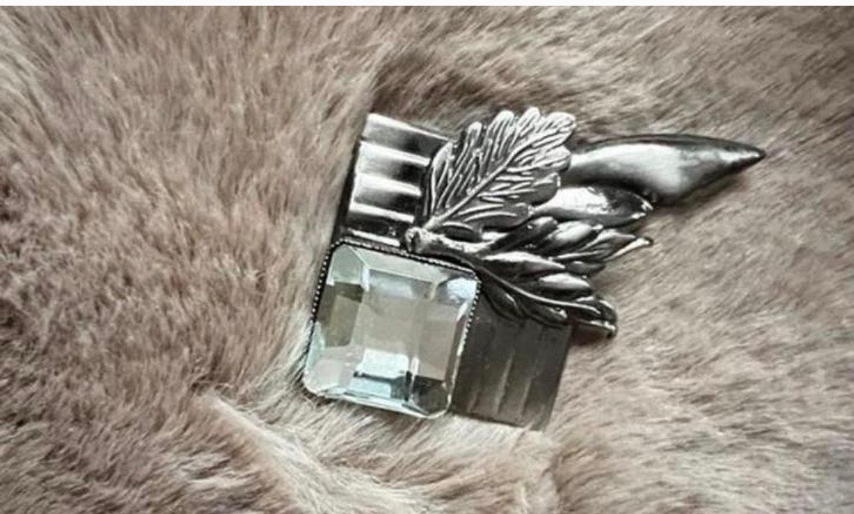 Antieke art deco broche 7-5 cm, Ophalen of Verzenden, Zo goed als nieuw, Overige materialen