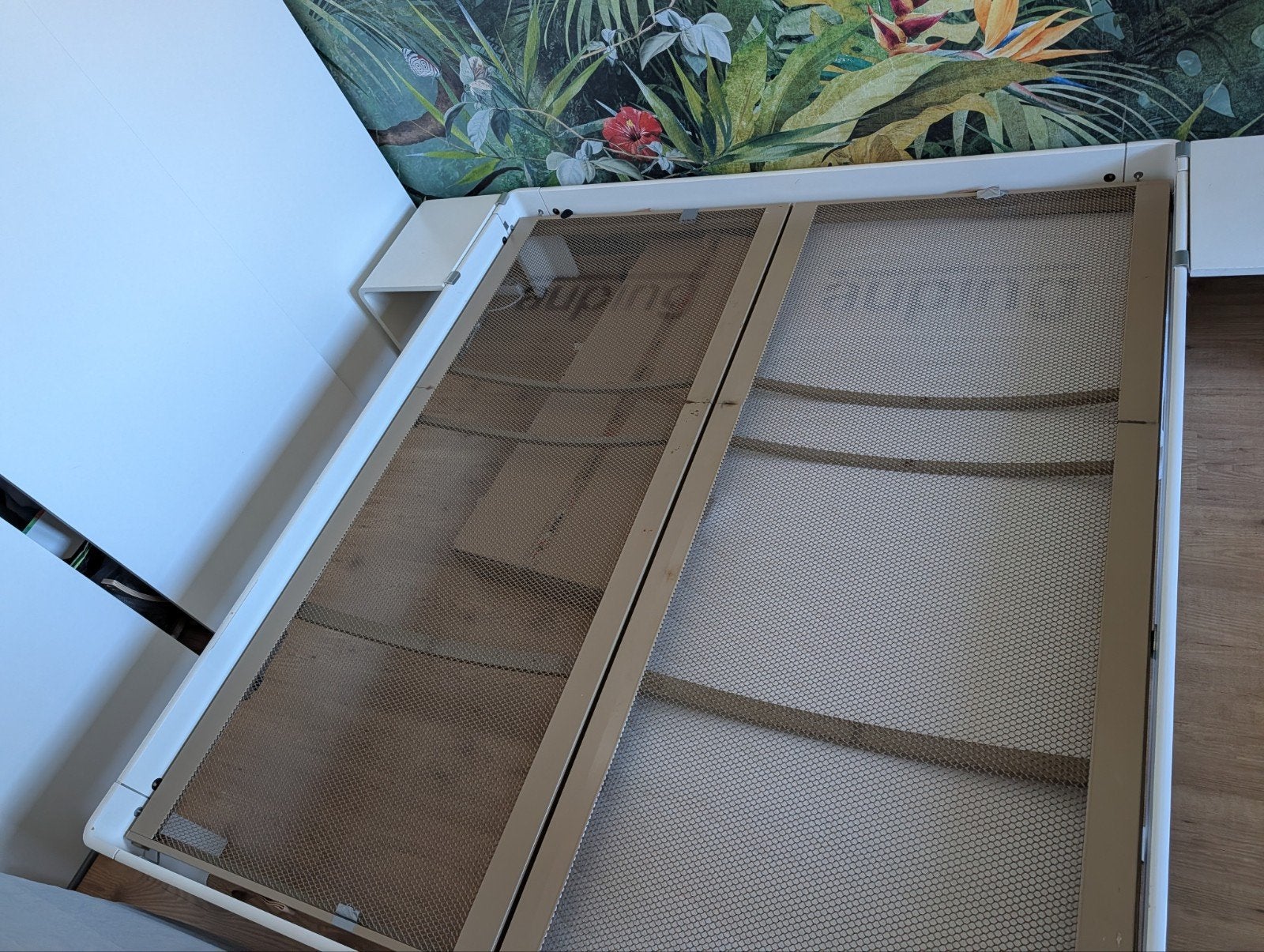Auping Auronde bed 180x200 wit met spiraalbode nachtkastjes, Ophalen, Gebruikt, Wit, Tweepersoons