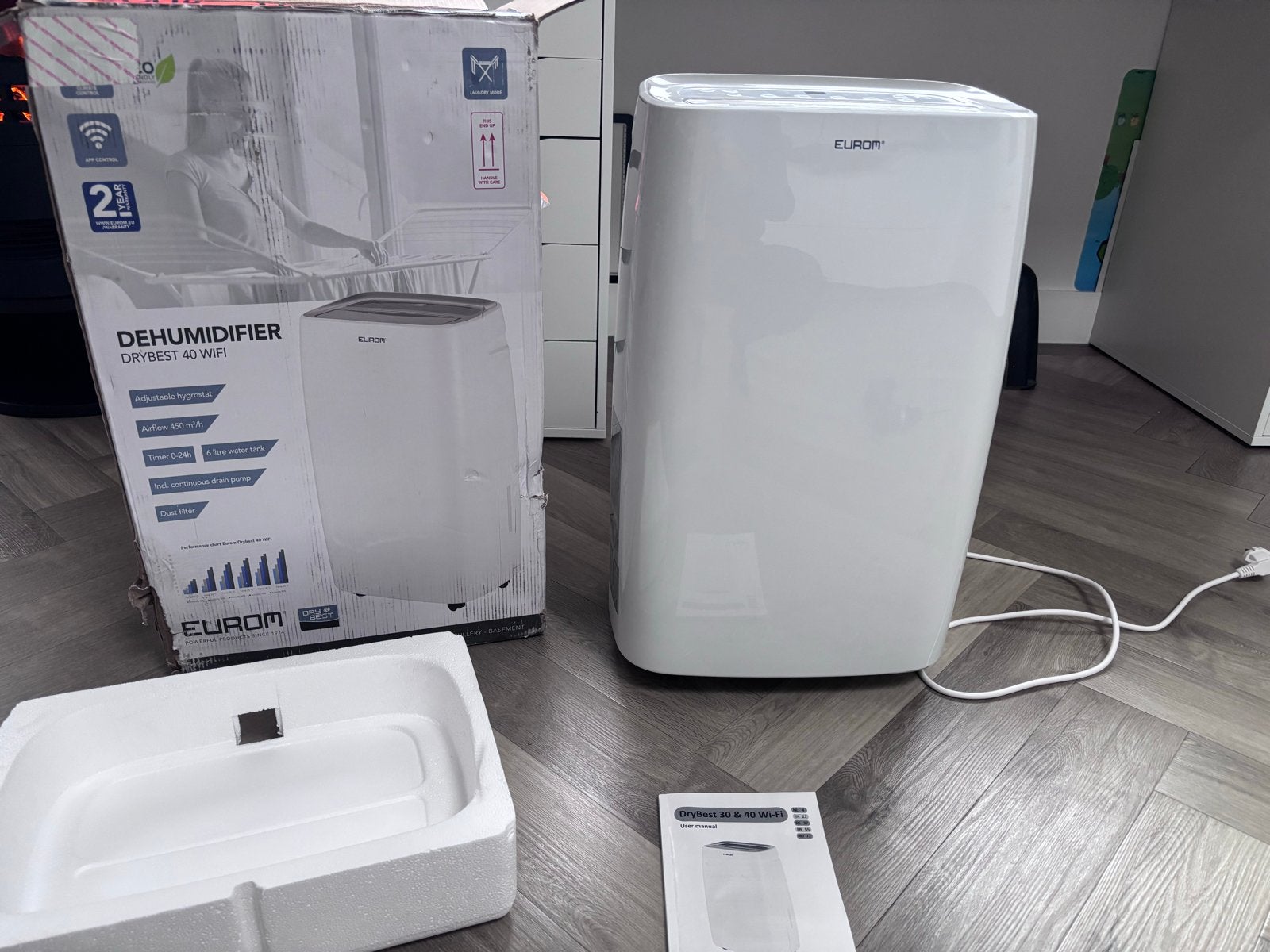 Eurom DryBest 40 WiFi Luchtontvochtiger - Z.g.a.n., Ophalen of Verzenden, Zo goed als nieuw, Luchtontvochter