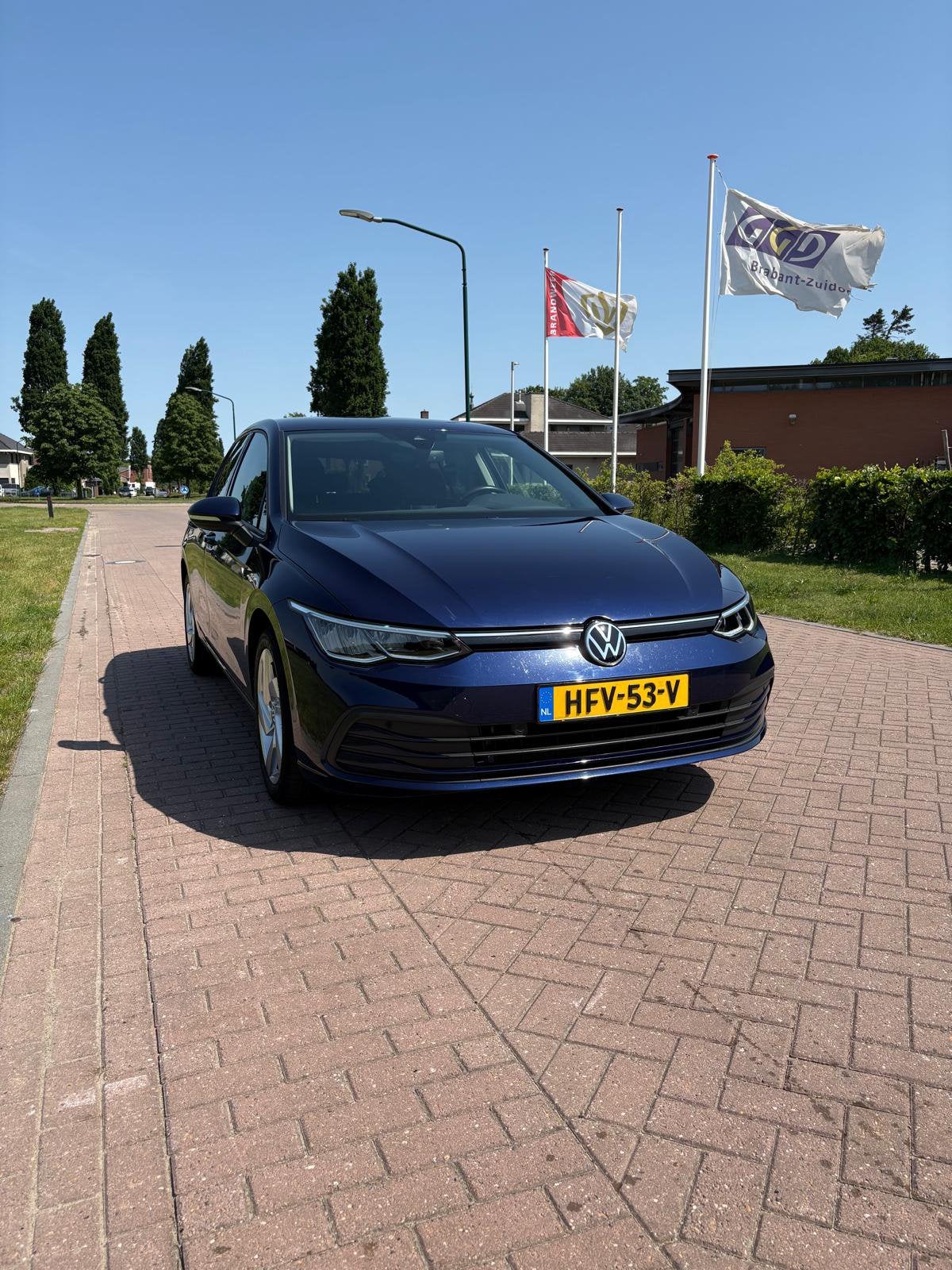 Volkswagen Golf 8, Auto's, Voorwielaandrijving, 1160 kg, Stof, Blauw