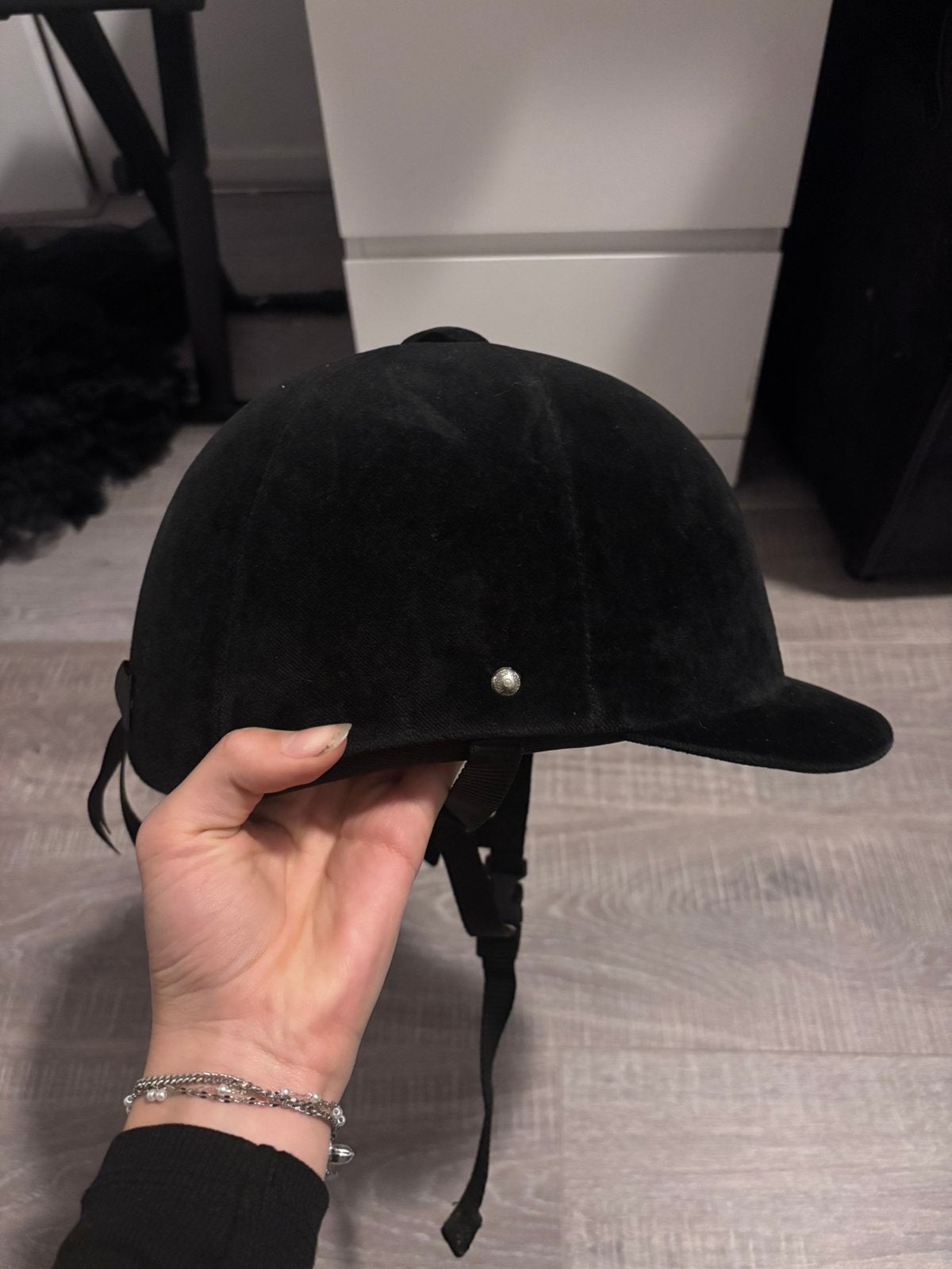 Zwarte paardrij cap - fougzana C.series - maat 54, Dieren en Toebehoren, Fouganza, Zo goed als nieuw, Rijhelm/cap, Zwart