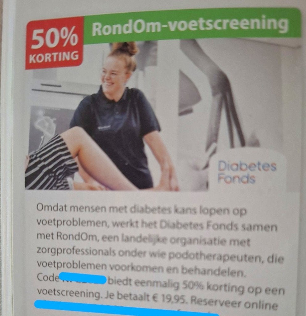 RondOm-voetscreening 50% kortingslink/code, Eén persoon, Kortingsbon, Overige typen