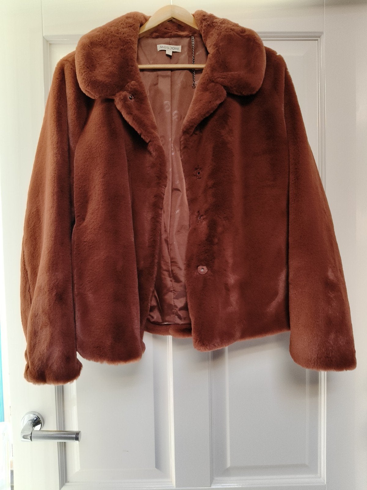 Moscow Faux Fur Jas Maat L - Zo goed als nieuw, Moscow, Ophalen of Verzenden, Zo goed als nieuw, Bruin