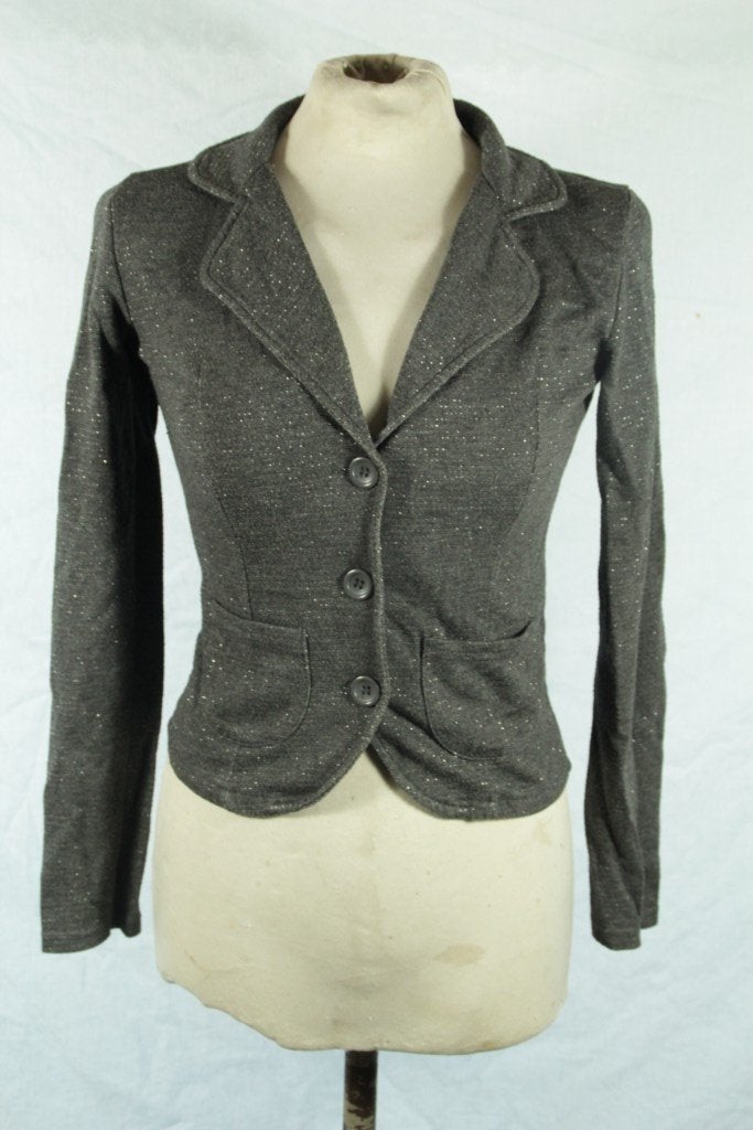 Leuk grijs glitter damesjasje/vest.Mt XS.Merk Hema, ., Ophalen of Verzenden, Zo goed als nieuw, .