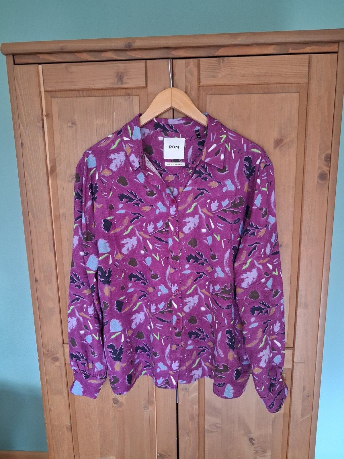 Prachtige blouse van POM Amsterdam NIEUW (maat 40), Maat 38/40 (M), Paars, Nieuw, Ophalen of Verzenden