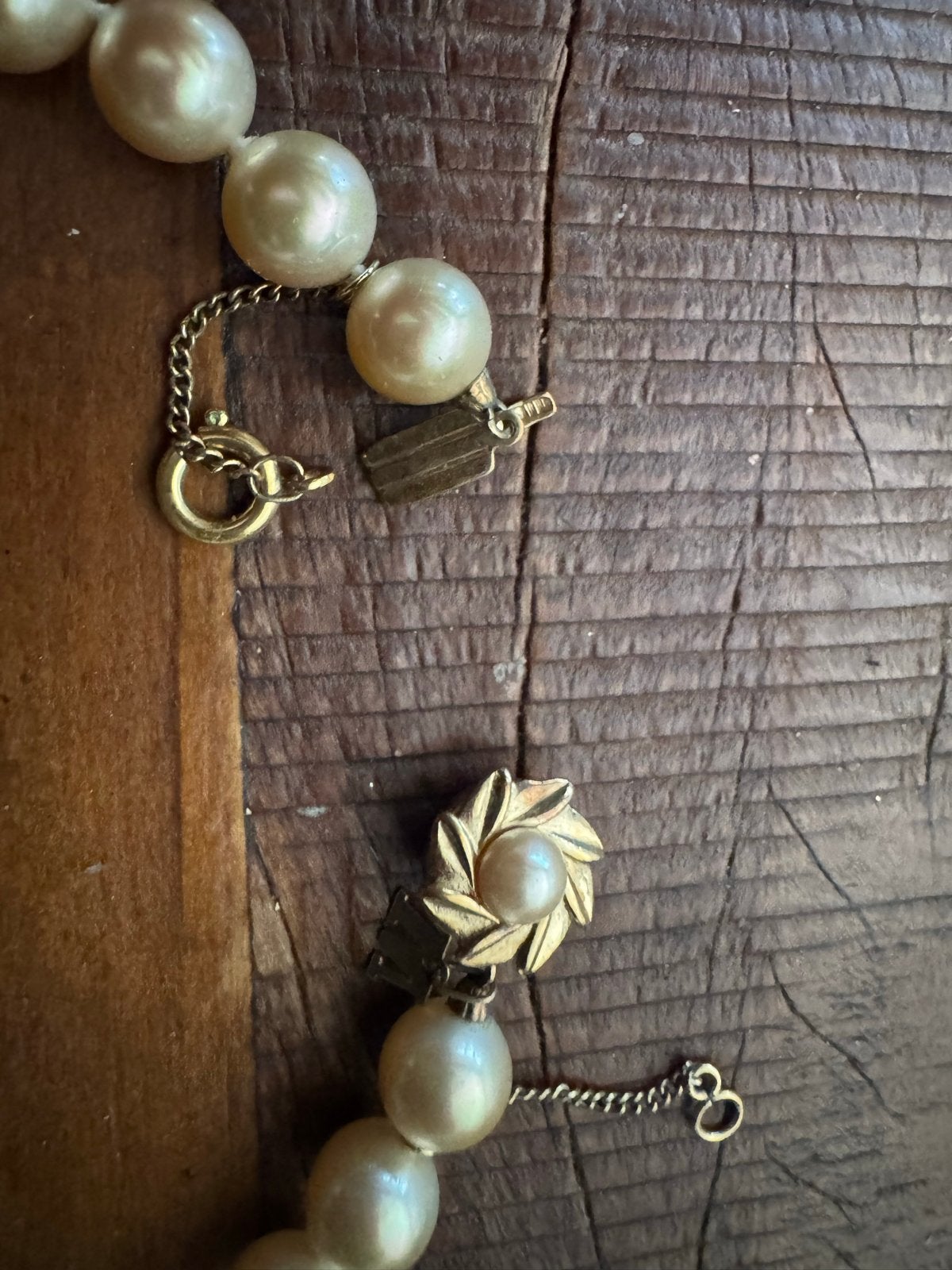 Vintage Majorica parelketting met strass hanger, Overige materialen, Wit, Ophalen of Verzenden, Zo goed als nieuw