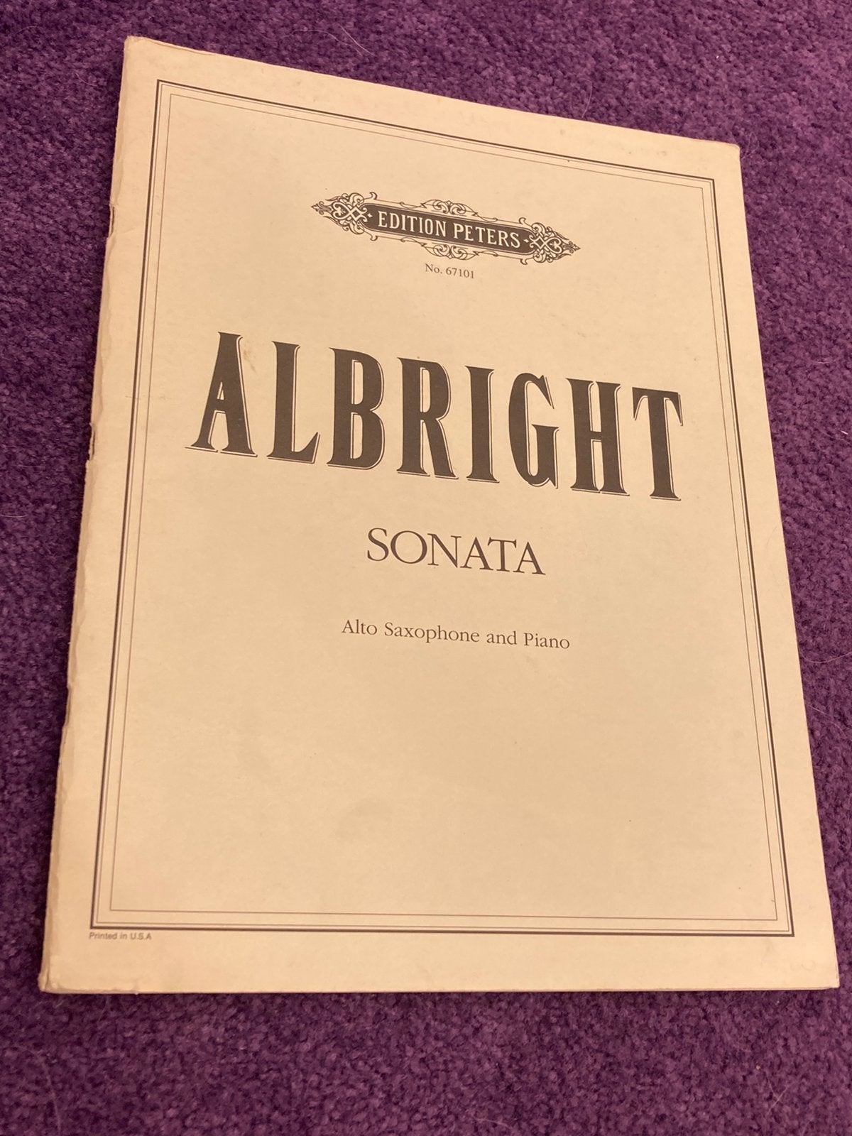 Sonata, Albright voor altsaxofoon en piano, Gebruikt, Piano, Klassiek, Ophalen of Verzenden