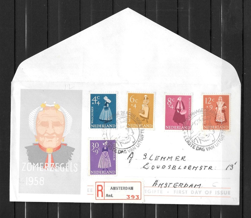 E 34   1e dag envelop Nederland met open klep, Postzegels en Munten, Ophalen of Verzenden, Beschreven, Nederland