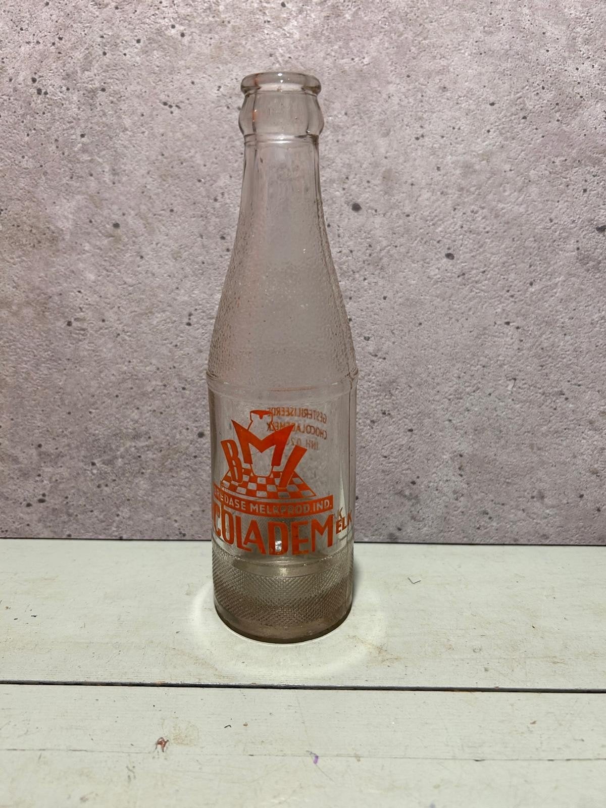 Vintage Glazen Fles - Redase Melkproductie, Antiek en Kunst, Ophalen of Verzenden