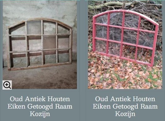 Oud antiek eikenhouten getoogd raam kozijn, Doe-het-zelf en Verbouw, Gebruikt, Minder dan 80 cm, T, Ophalen of Verzenden