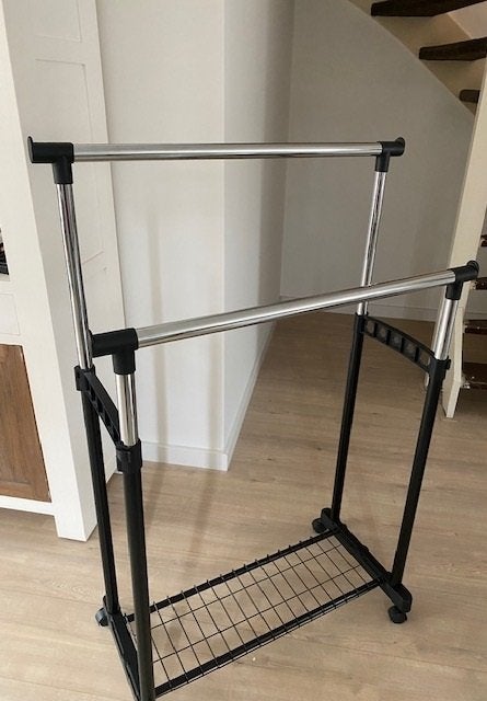 Kledingrek dubbel met wielen – €20, Ophalen, Met wielen, Gebruikt