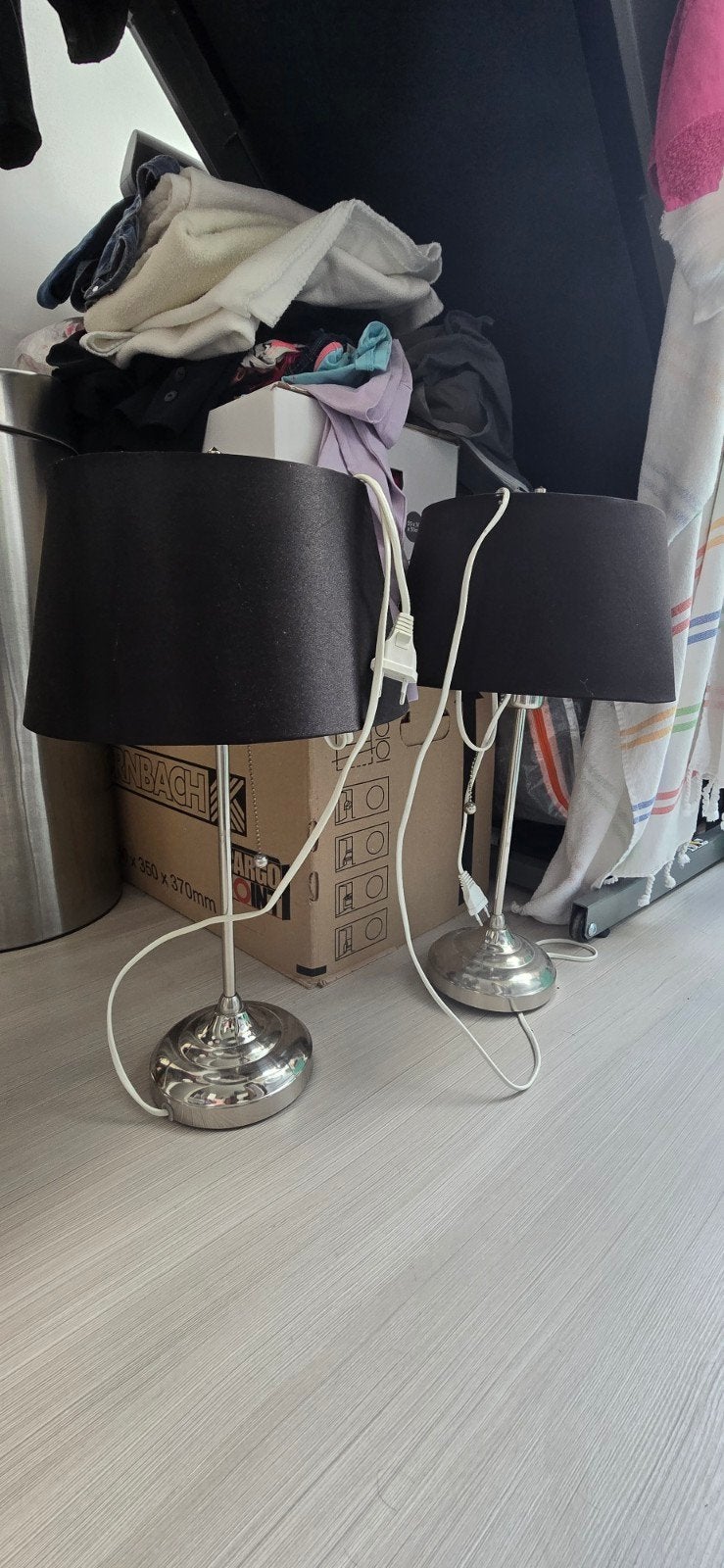2x IKEA ÅRSTID schemerlamp met trekschakelaar, Metaal, Met kap, Ophalen of Verzenden, Zo goed als nieuw