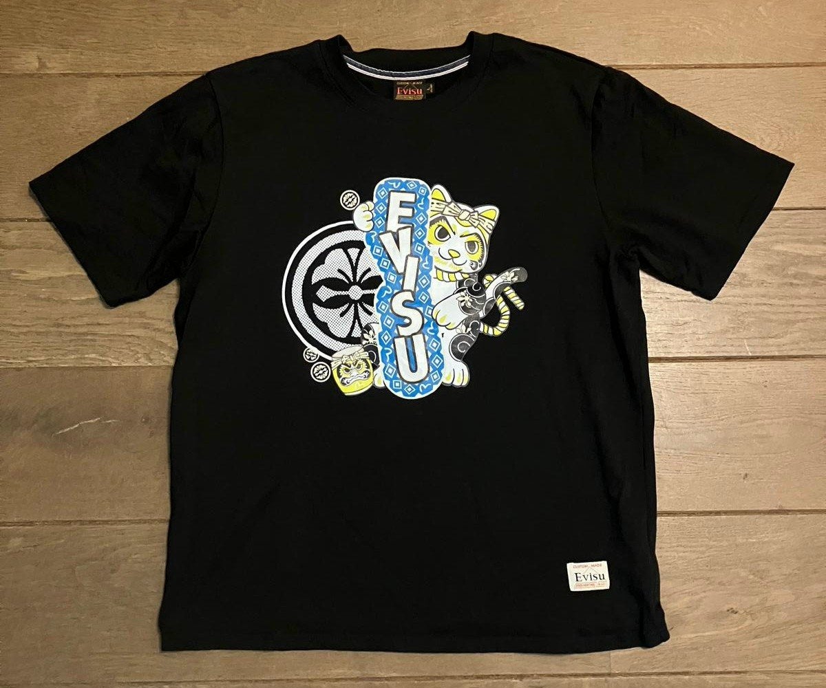 Evisu t-shirt maat L, Maat 52/54 (L), Zwart, Ophalen of Verzenden, Zo goed als nieuw