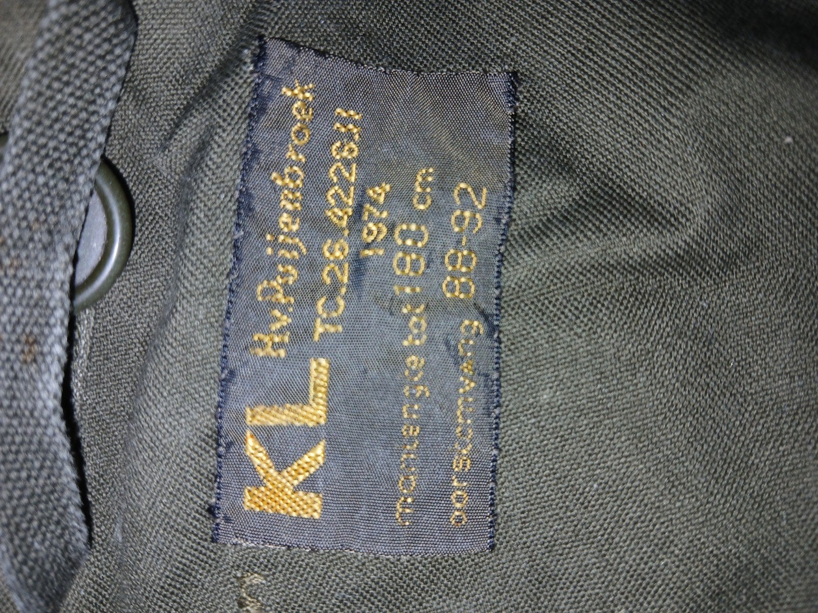 Vintage KL Legerjas - Maat 88-92, 1974, Ophalen of Verzenden, Landmacht, Nederland, Kleding of Schoenen