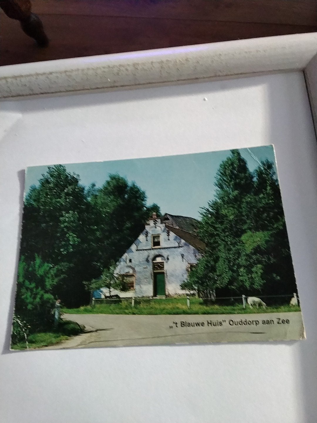 Oude ansichtkaart 't Blauwe Huis Ouddorp aan Zee, Ophalen of Verzenden, 1960 tot 1980, Gelopen, Zuid-Holland