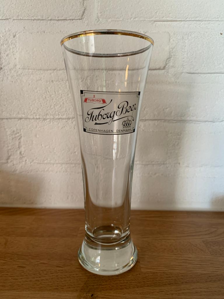 Vintage Tuborg Bierglas - Kopenhagen Denemarken, Verzamelen, Ophalen of Verzenden, Zo goed als nieuw, Glas of Glazen, Overige merken