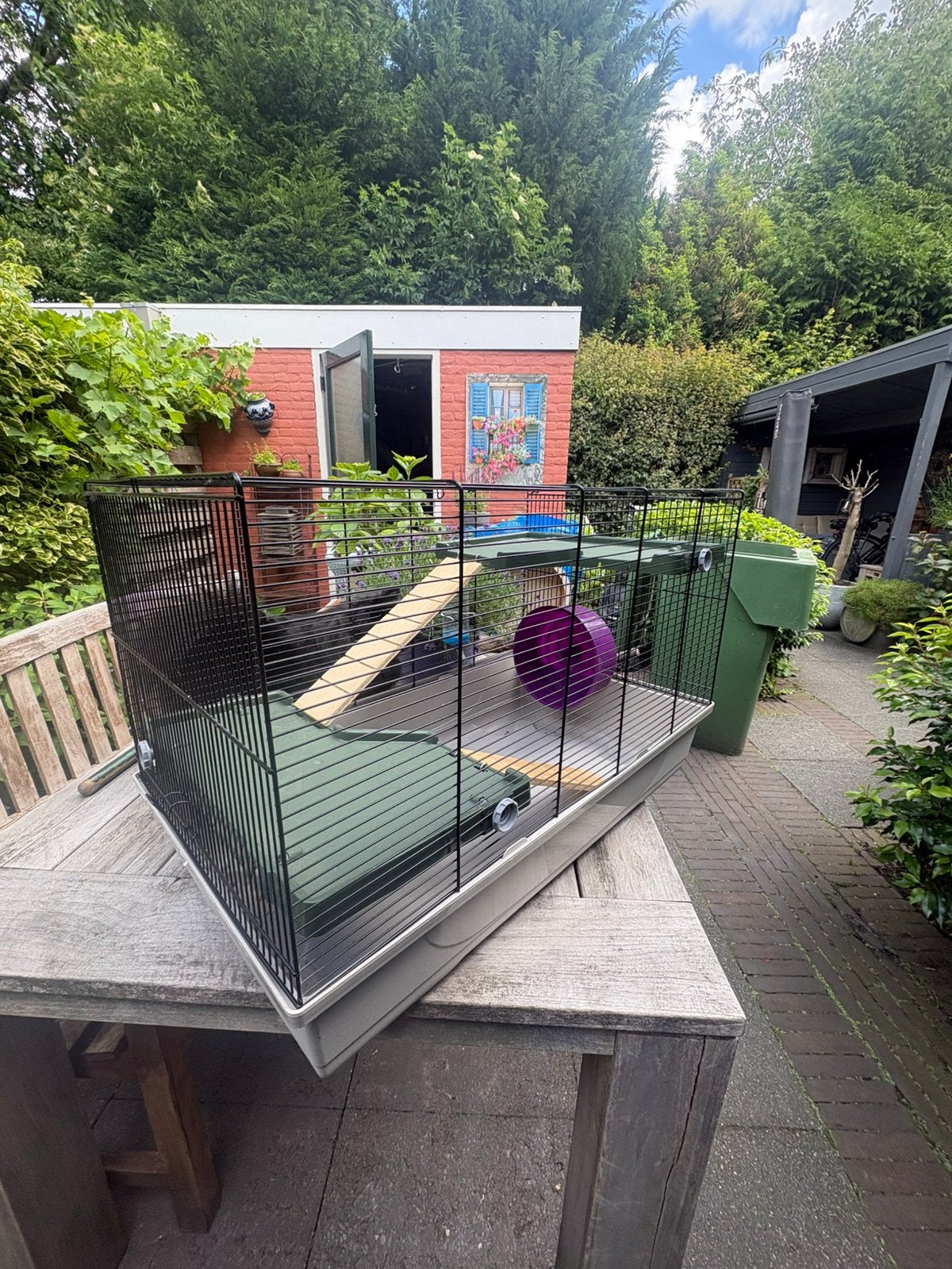Knaagdieren kooi met diverse attributen, Ophalen, Gebruikt