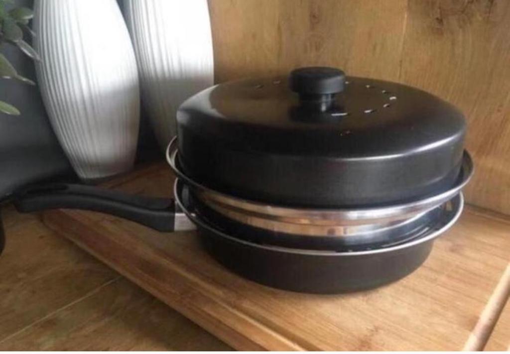 Multifunctionele pan met stoom- en raspfunctie, Nieuw, Ophalen of Verzenden, Rvs, Keramische plaat