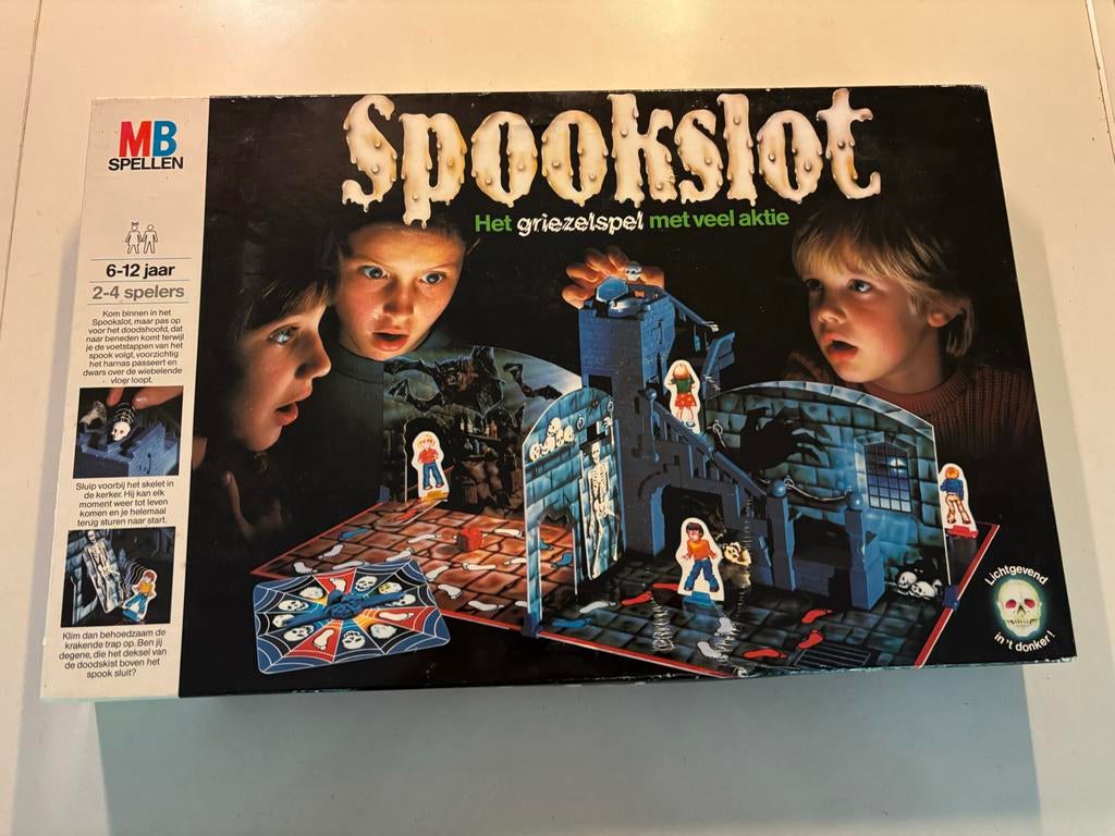 Spookslot MB Spellen - Vintage griezelspel 2-4 spelers!, Een of twee spelers, Ophalen of Verzenden, Zo goed als nieuw