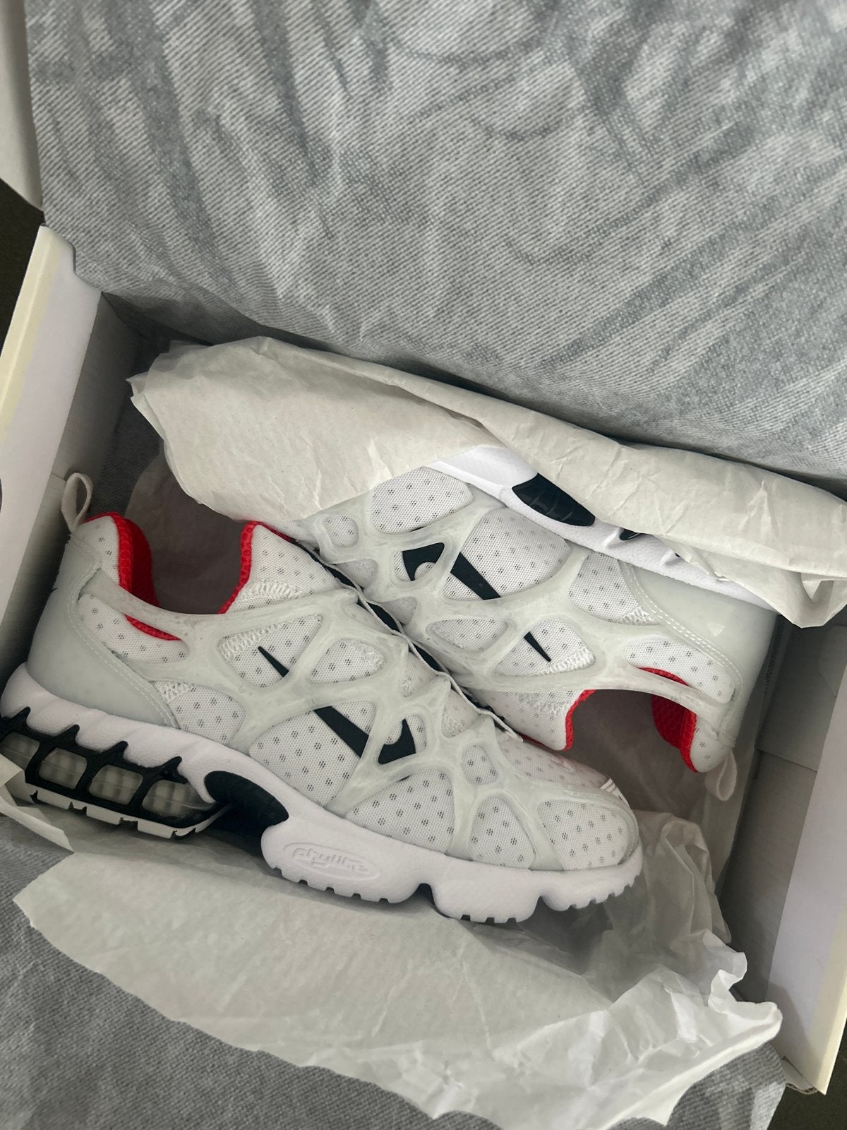 Nike Air Zoom Spiridon KK / Stussy maat 38, Ophalen of Verzenden, Zo goed als nieuw, Wit, Sneakers of Gympen