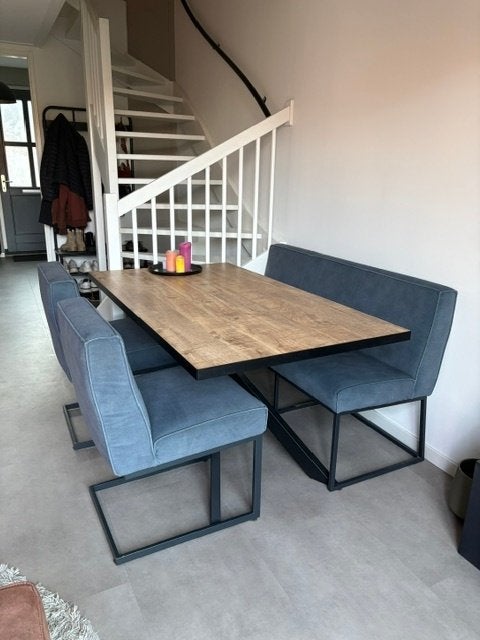 Eetkamerset: Tafel, eetkamerbank & 2 stoelen, Ophalen, Zo goed als nieuw, Modern, Minder dan 4 stoelen