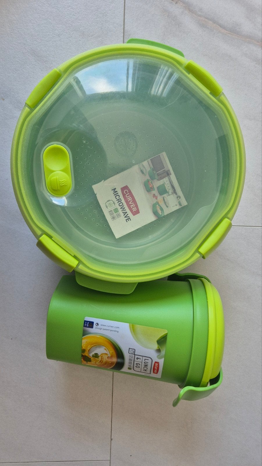 Nieuw Curver magnetron lunchbox en beker set - Groen, Ophalen, Kunststof, Nieuw, Groen