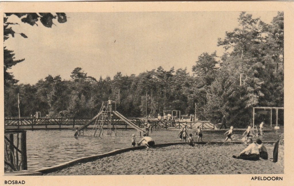apeldoorn- bosbad, Ophalen of Verzenden, 1940 tot 1960, Gelderland