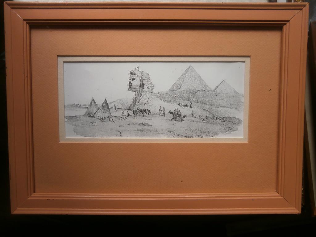 EGYPTE, Mooie ingelijste Litho, van Victor Adams, Pyramides, Antiek en Kunst, Ophalen of Verzenden