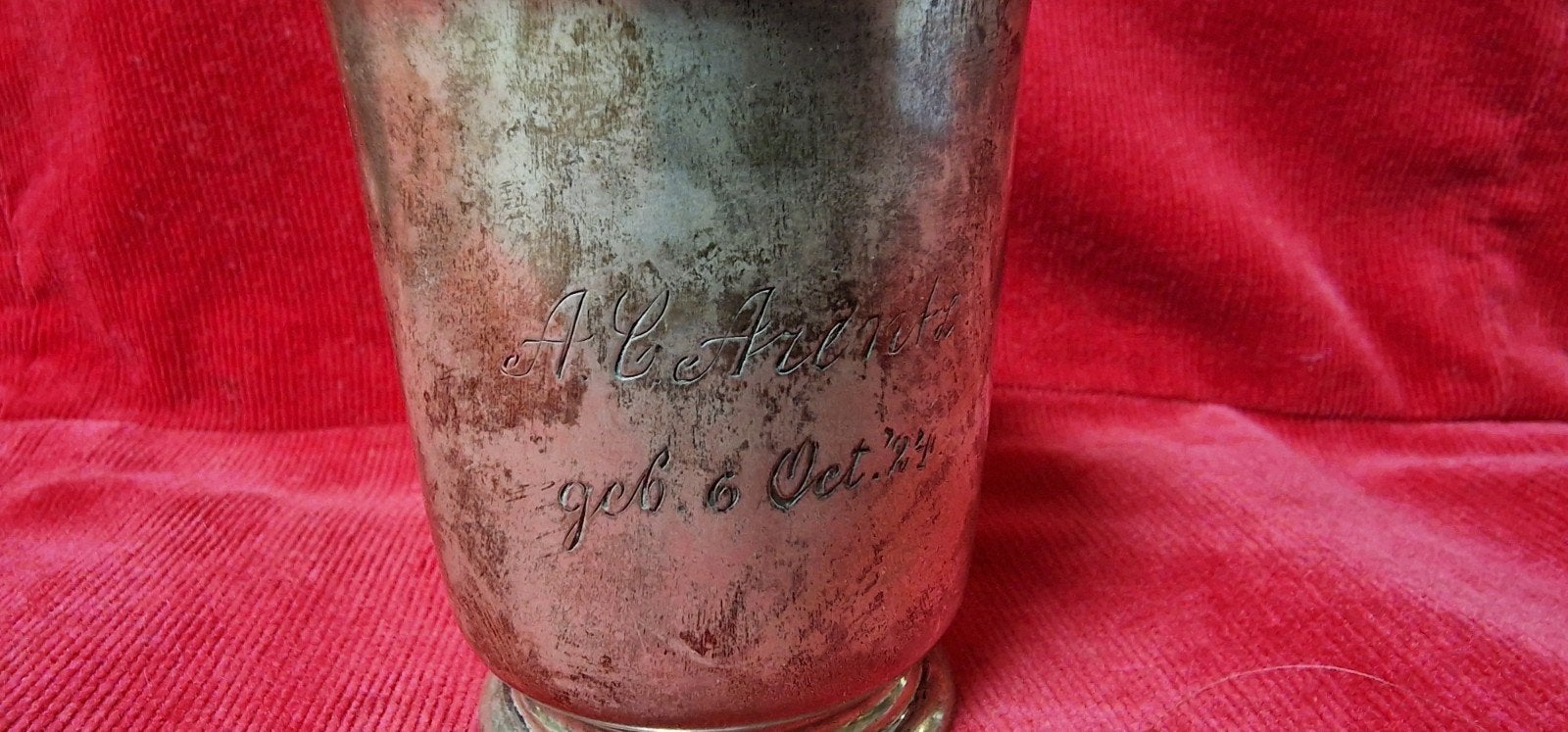 Antieke Zilveren Beker 68 gram - 2e Gehalte - Hoog 8cm, Antiek en Kunst, Ophalen of Verzenden, Zilver