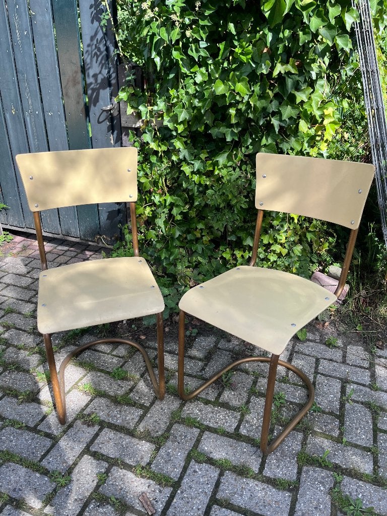 Auping 2 buizenframe stoelen, jaren ‘30, model 656, Huis en Inrichting, Ophalen, Gebruikt, Twee, Overige kleuren