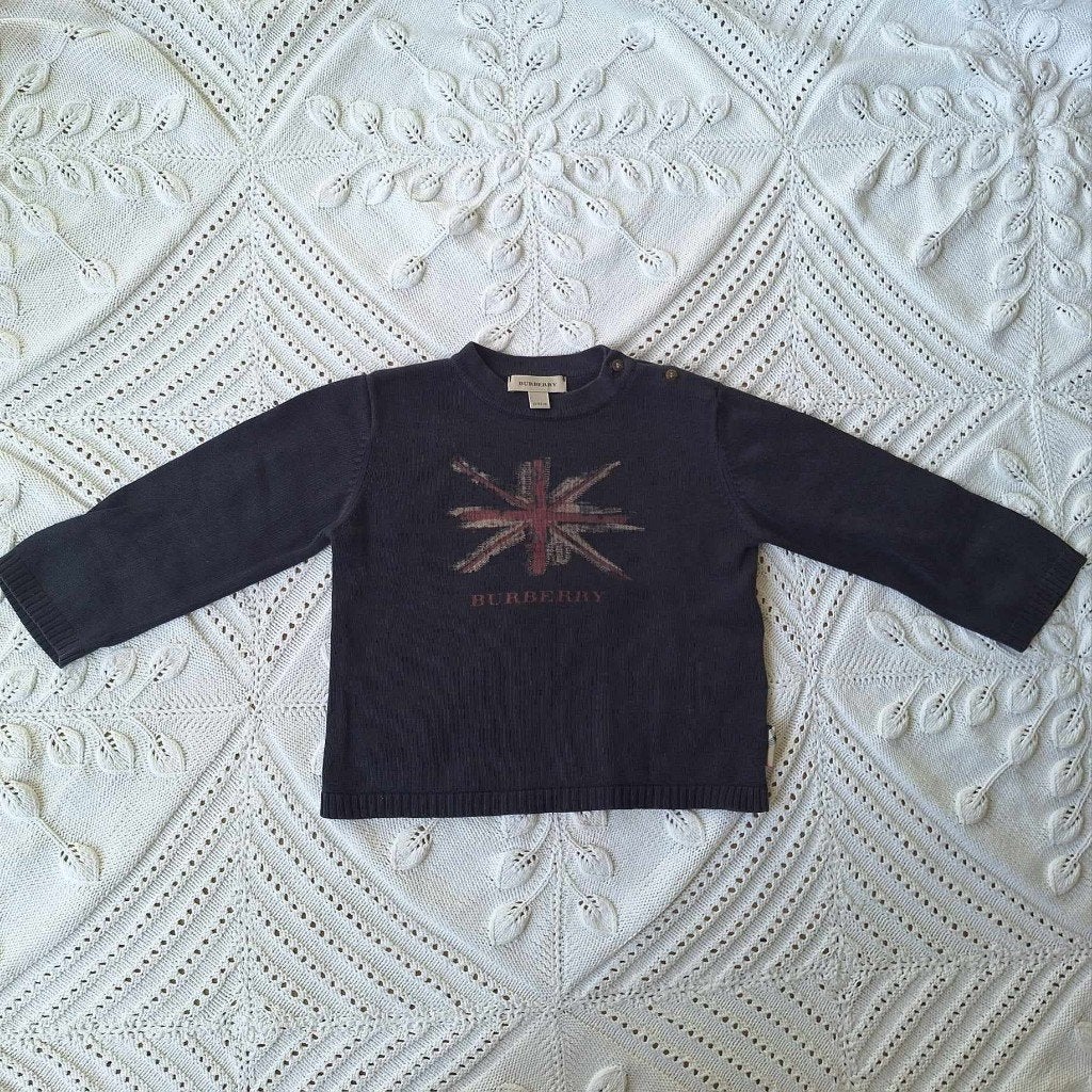 Burberry trui donkerblauw 92, Verzenden, Zo goed als nieuw, Jongen of Meisje, Trui of Vest