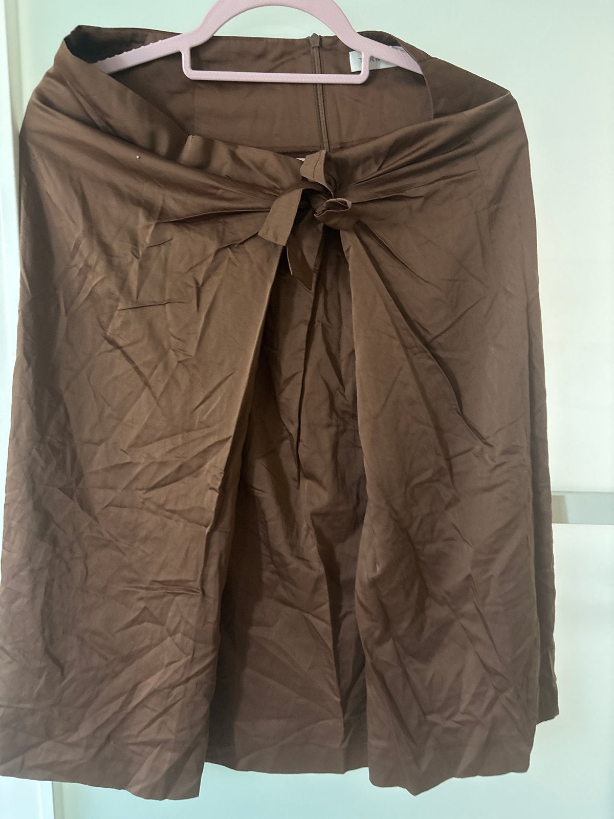 Turnover Bruine Rok met Strikdetail - Maat M, Kleding | Dames, Rokken, Maat 38/40 (M), Bruin, Ophalen of Verzenden, Zo goed als nieuw