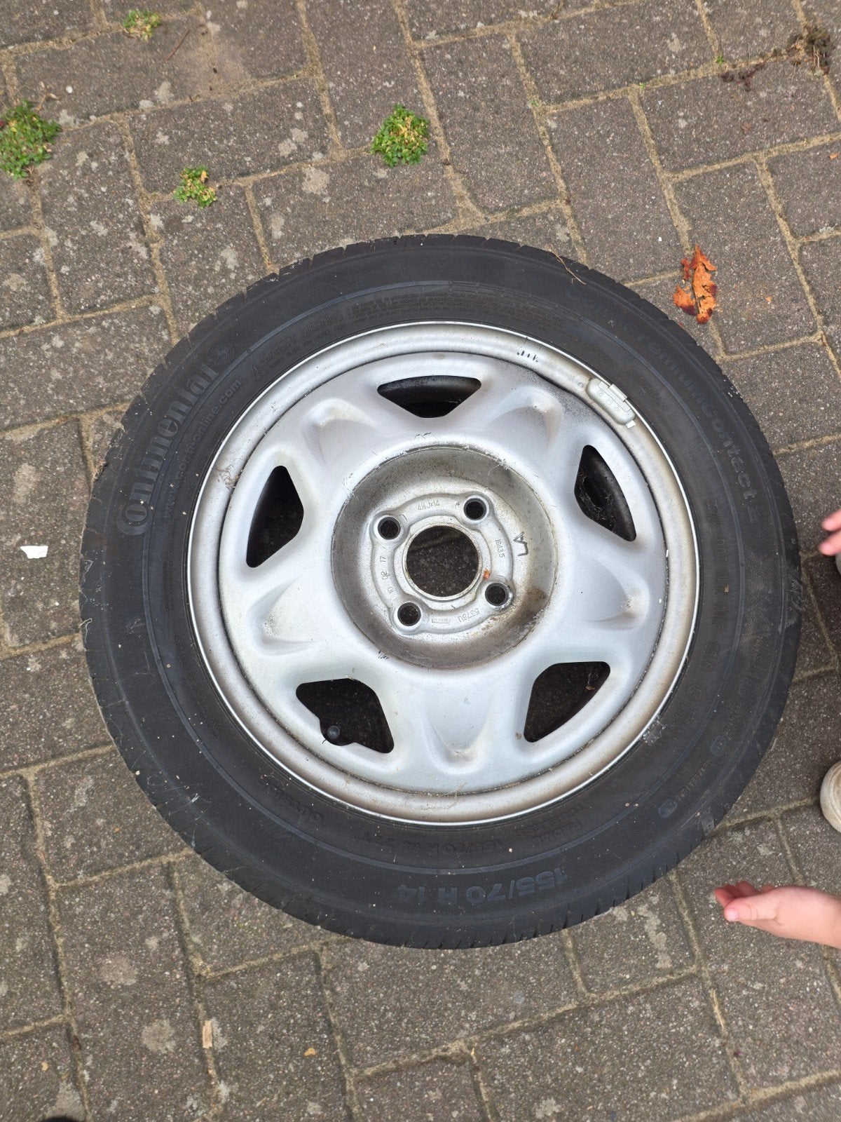 Vier zomerbanden - Continental PremiumContact 2, Auto-onderdelen, Ophalen, 14 inch, Gebruikt, Banden en Velgen