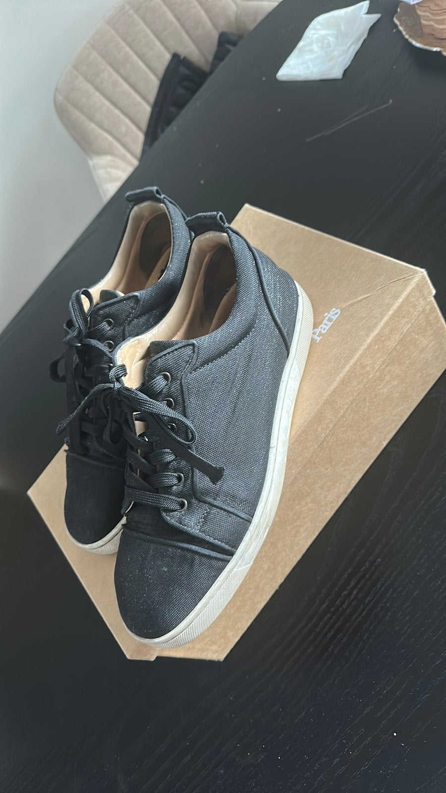 Louboutin sneakers, Ophalen of Verzenden, Zo goed als nieuw, Zwart