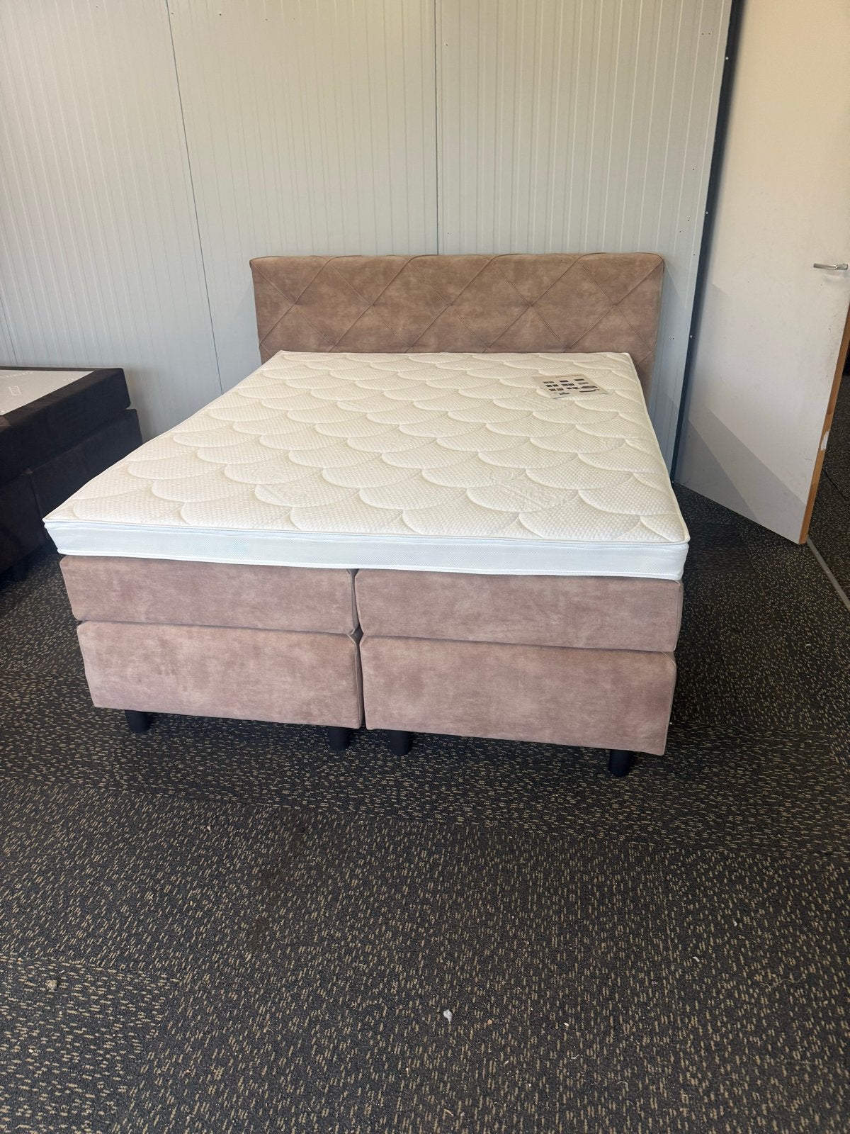 Luxe Boxspring actie 160x200 met Topper en Hoofdbord, Overige kleuren, Ophalen of Verzenden, 200 cm, Stof