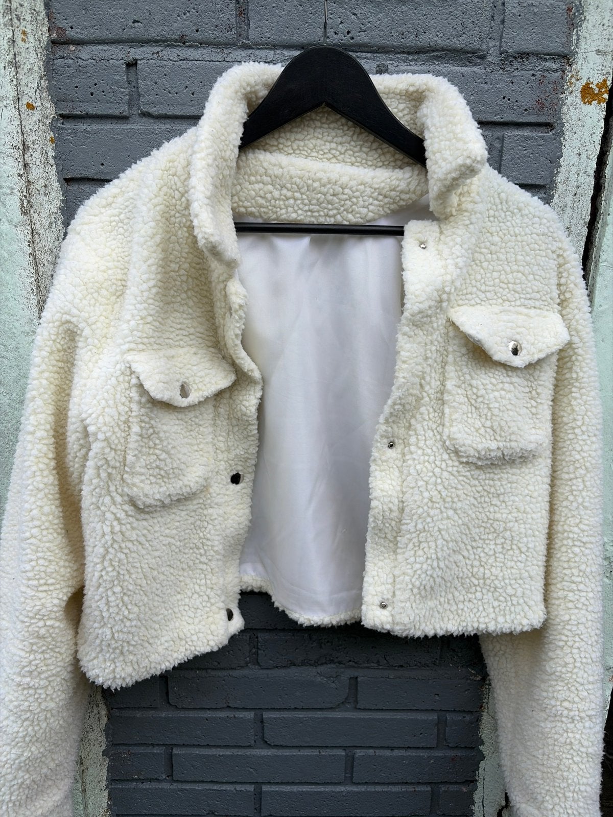 Teddy jasje maat S/M, Ophalen of Verzenden, Gedragen, Maat 36 (S), Wit