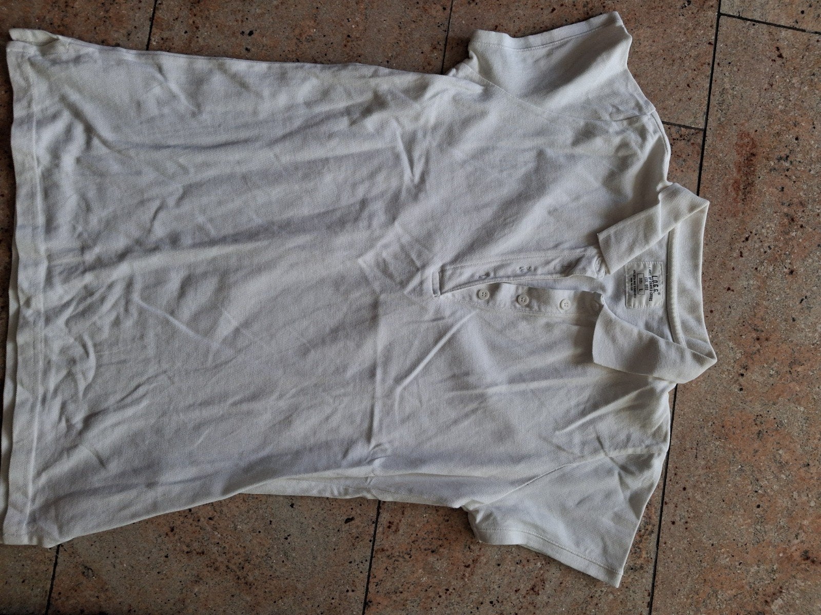 Wit poloshirt dames, mt L, golf, tennis, Ophalen of Verzenden, Zo goed als nieuw, Wit, Korte mouw