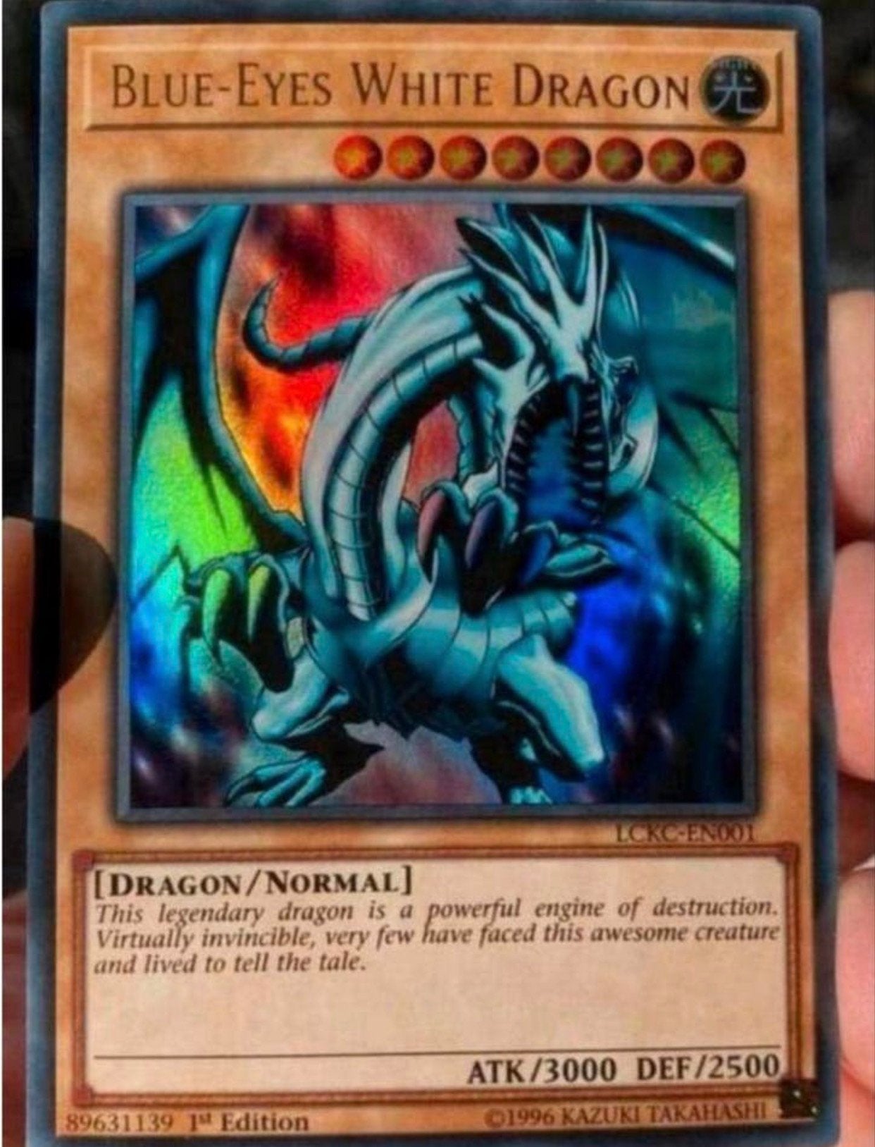 Yu-Gi-Oh! Blue Eyes White Dragon LCKC 1st Edition !, Hobby en Vrije tijd, Verzamelkaartspellen | Yu-gi-Oh!, Ophalen of Verzenden