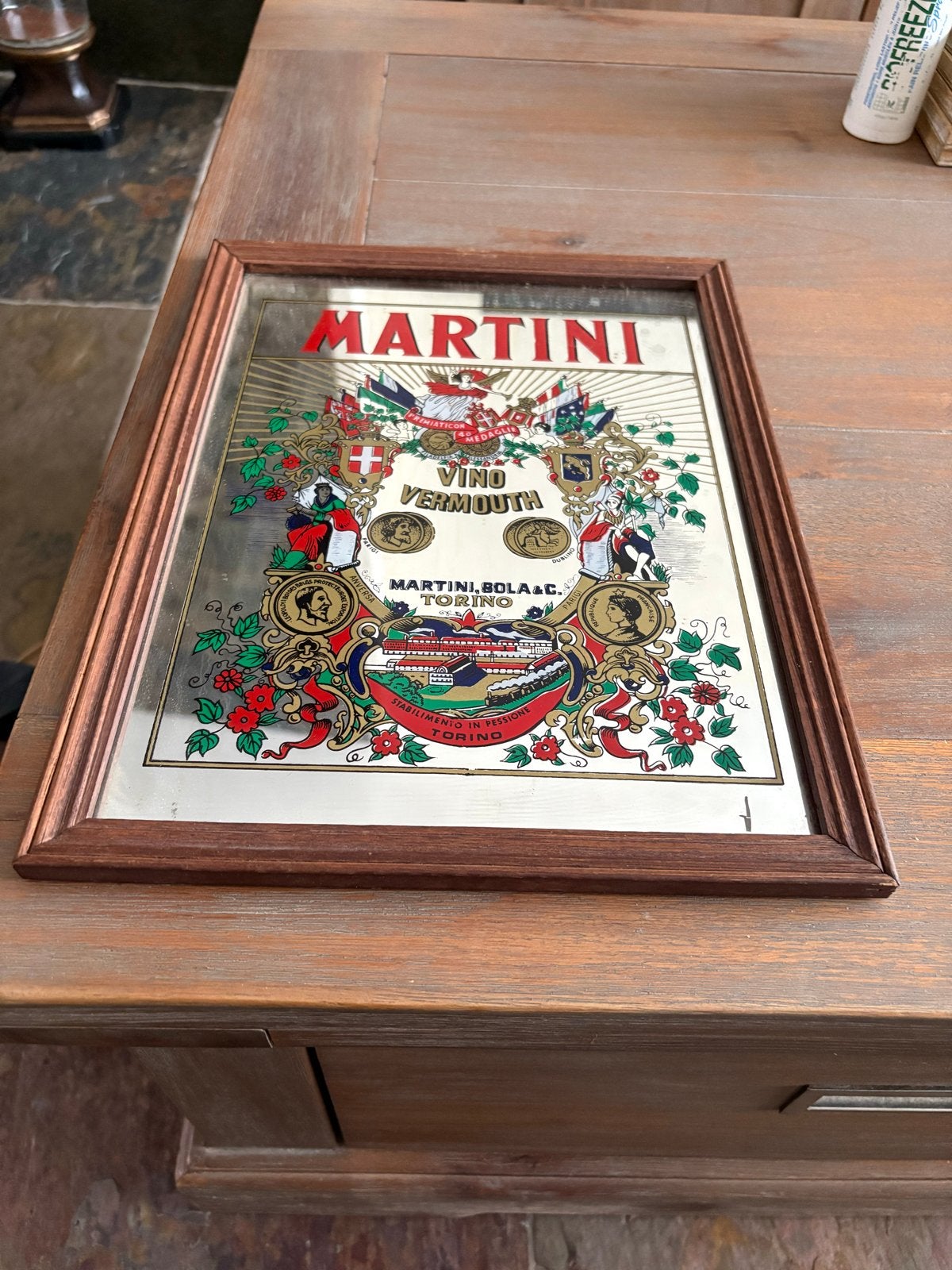 Vintage Martini Vino Vermouth Reclamespiegel, Ophalen of Verzenden
