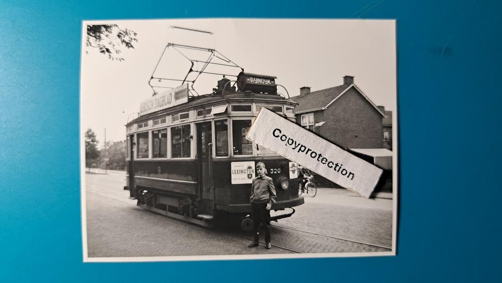 Oegstgeest Rijndijk tram NZH A320 1960, Ophalen of Verzenden, Zo goed als nieuw, Tram, Kaart of Prent