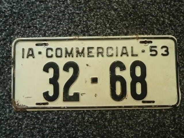 Kentekenplaat licenseplate Iowa 1953 USA, Verzenden, Gebruikt, Auto's