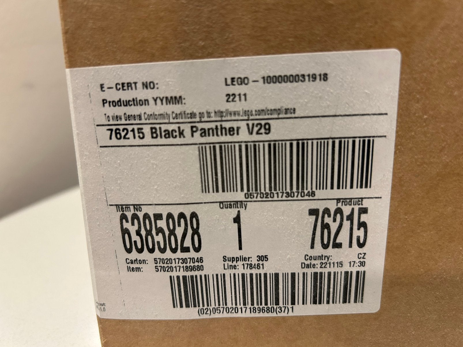 Lego 76215 Black Panther Marvel, Ophalen, Marvel, Lego, Nieuw
