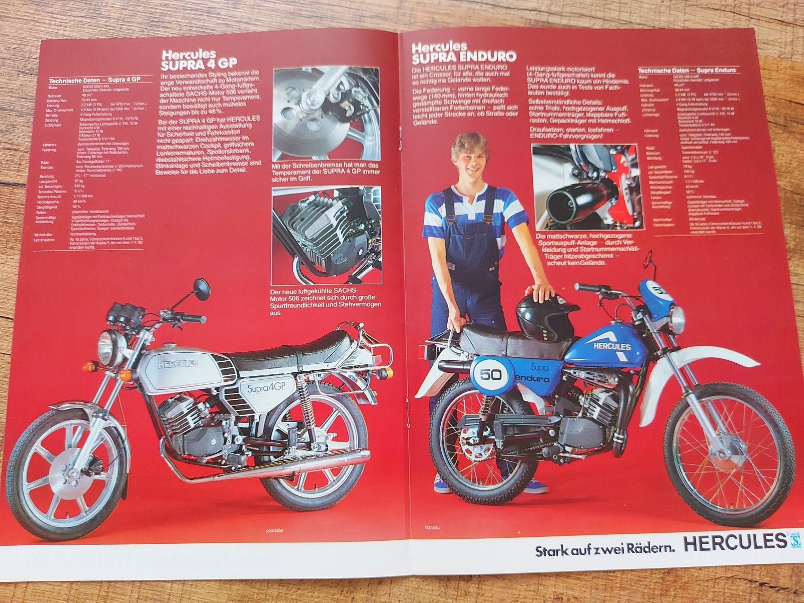 Hercules bromfiets / lichte motorfiets folder duits, Ophalen of Verzenden, Gebruikt