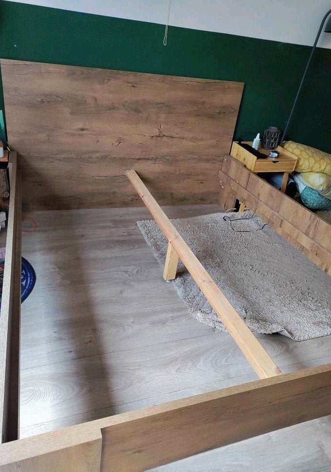 Bed frame 160 cm, Ophalen, Overige materialen, Bruin, 210 cm